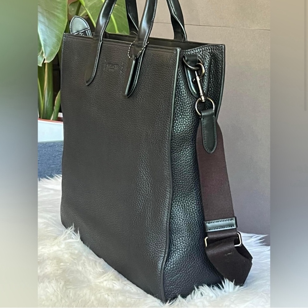 Coach Black Leather Tote Bag